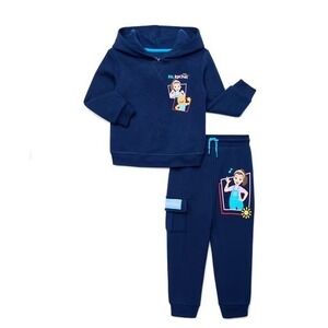 Ms Rachel Toddler Navy Blue Hoodie and Cargo Jogger Pants 2 Piece Set 3T